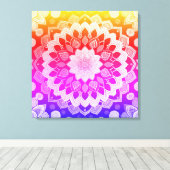 Rainbow Mandala Abstracte kunst Canvas Afdruk (Insitu (Houten vloer))