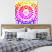 Rainbow Mandala Abstracte kunst Canvas Afdruk (Insitu (Slaapkamer))