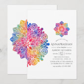 Rainbow Mandala Annaprashan First Rice Ceremony Kaart (Voorkant / Achterkant)