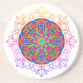 Rainbow Mandala Boho Sandstone Onderzetter (Voorkant)