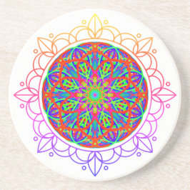Rainbow Mandala Boho Sandstone Onderzetter