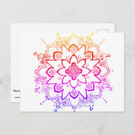 Rainbow Mandala briefkaart (Voorkant / Achterkant)