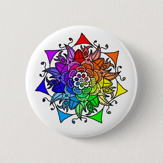 Rainbow Mandala Button (Voorkant)