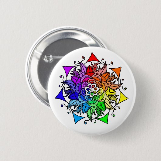 Rainbow Mandala Button (Voorkant /achterkant)