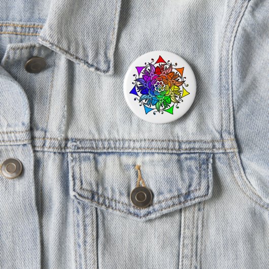 Rainbow Mandala Button (In situ)