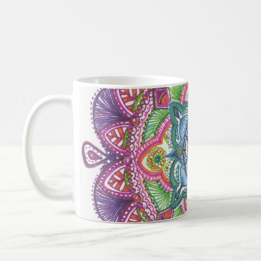 Rainbow Mandala Coffee Mok (Links)
