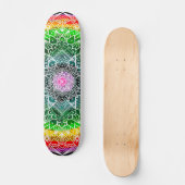 Rainbow Mandala Colorful Persoonlijk Skateboard (Voorkant)