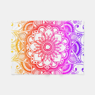 Rainbow Mandala Fleece Blanket Deken
