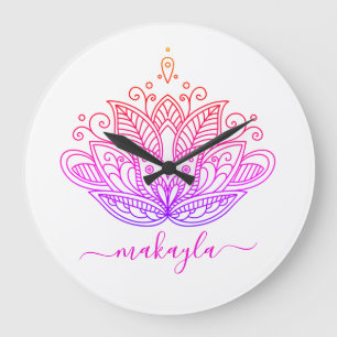 Rainbow Mandala Flower Bohemian Grote Klok