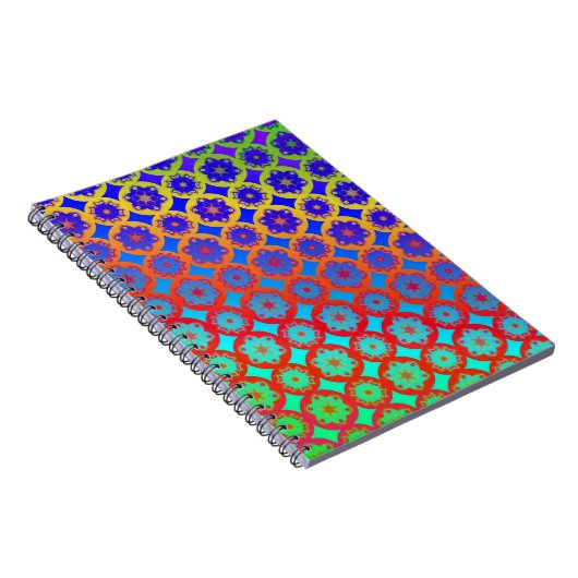 Rainbow Mandala Fractal Pattern Notitieboek (Rechterzijde)