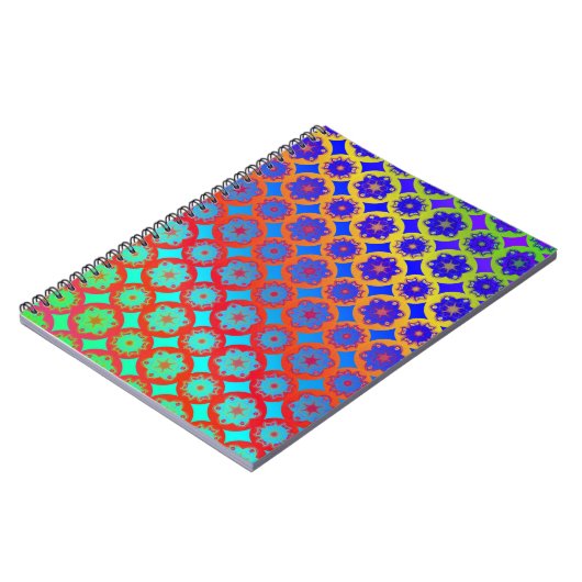Rainbow Mandala Fractal Pattern Notitieboek (Linkerzijde)