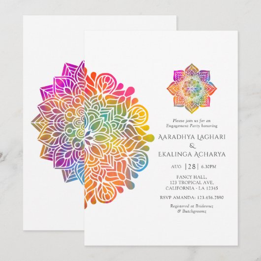 Rainbow Mandala Indiala Indicade Kaart (Voorkant / Achterkant)