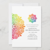 Rainbow Mandala Indian Bridesmaids Luncheon Kaart (Voorkant)