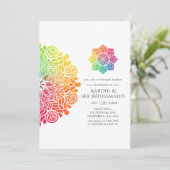 Rainbow Mandala Indian Bridesmaids Luncheon Kaart (Staand voorkant)