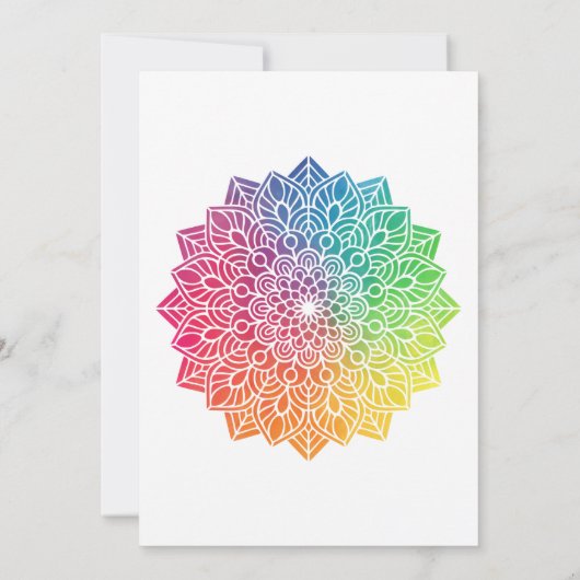 Rainbow Mandala Indian Couples Shower Kaart (Achterkant)