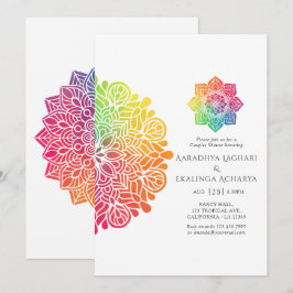 Rainbow Mandala Indian Couples Shower Kaart