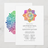 Rainbow Mandala Indian Shower bij Mail Kaart (Voorkant / Achterkant)