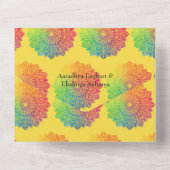Rainbow Mandala Indian Wedding All In One Uitnodiging (Achterkant)