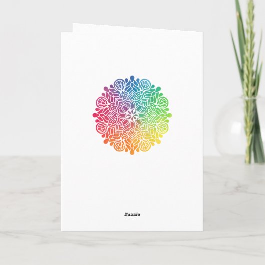 Rainbow Mandala Indian Wedding Photo Bedankkaart (Achterkant)