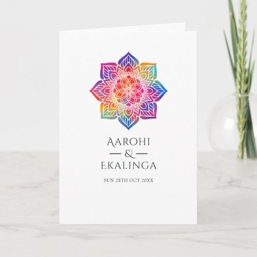Rainbow Mandala Indian Wedding Programma (Voorkant)
