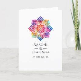 Rainbow Mandala Indian Wedding Programma