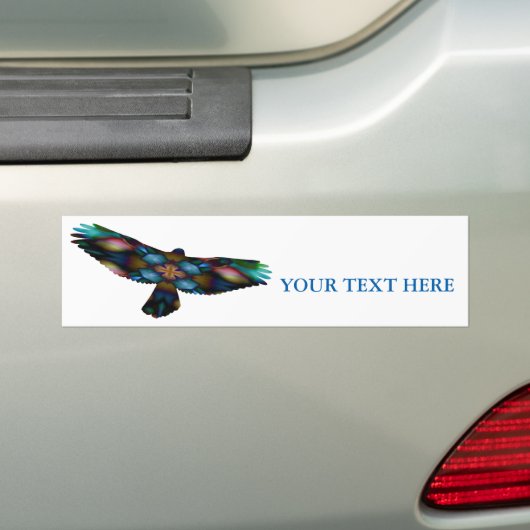 Rainbow Mandala Kaleidoscope Hawk in vlucht Bumpersticker (Op auto)