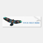 Rainbow Mandala Kaleidoscope Hawk in vlucht Bumpersticker (Voorkant)
