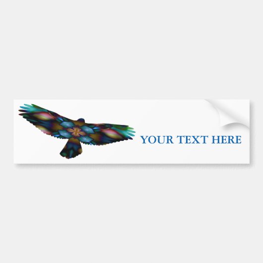 Rainbow Mandala Kaleidoscope Hawk in vlucht Bumpersticker (Voorkant)