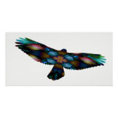 Rainbow Mandala Kaleidoscope Hawk in vlucht Poster (Voorkant)