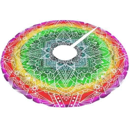 Rainbow Mandala, kleurrijke kerst Kerstboom Rok (Gekanteld)