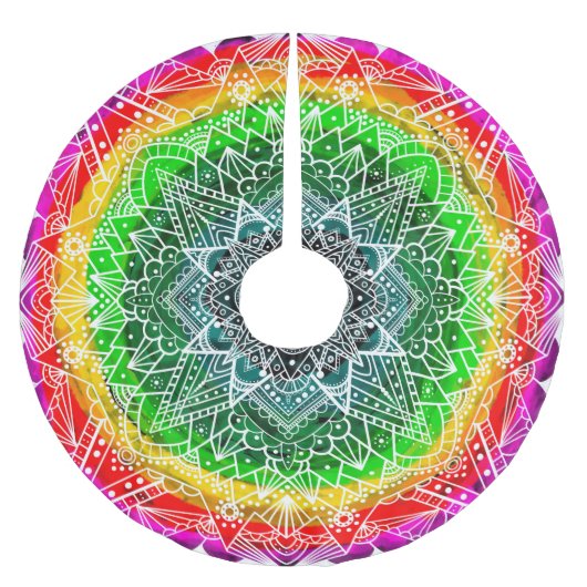 Rainbow Mandala, kleurrijke kerst Kerstboom Rok (Voorkant)