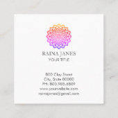 Rainbow Mandala Life Coach Counselor Vierkante Visitekaartje (Achterkant)