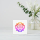 Rainbow Mandala Life Coach Counselor Vierkante Visitekaartje (Staand voorkant)
