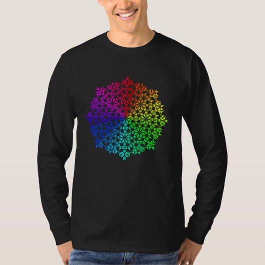 Rainbow Mandala Lotus Flower Sacred Geometry Yoga  T-shirt (Voorkant)