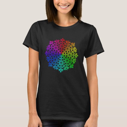 Rainbow Mandala Lotus Flower Sacred Geometry Yoga  T-shirt (Voorkant)