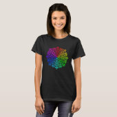 Rainbow Mandala Lotus Flower Sacred Geometry Yoga  T-shirt (Voorkant volledig)