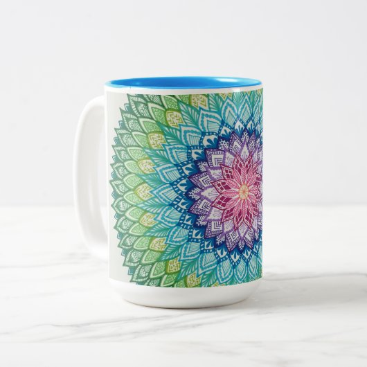 Rainbow Mandala Mok (Jumbo) (Voorkant links)