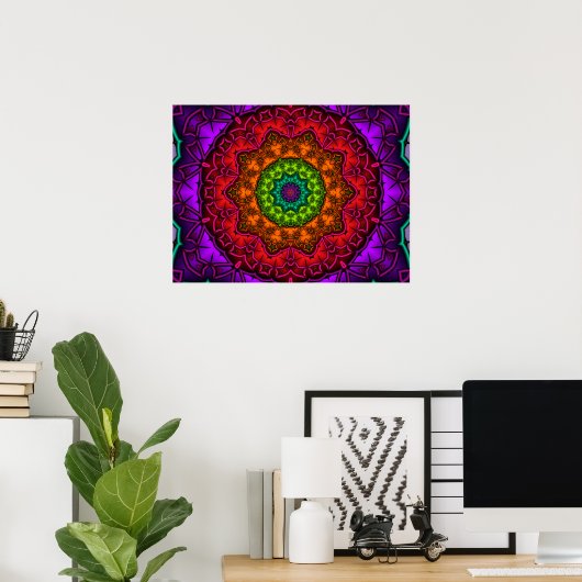 Rainbow Mandala Poster (Thuiskantoor)