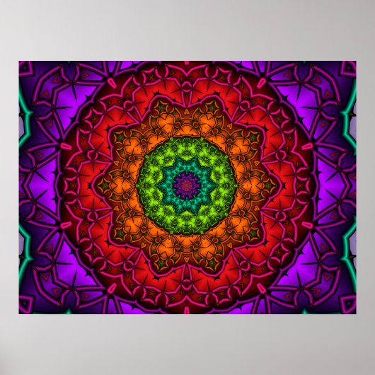 Rainbow Mandala Poster (Voorkant)