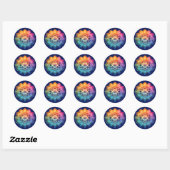 Rainbow mandala ronde sticker (Vel)