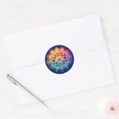 Rainbow mandala ronde sticker (Envelop)