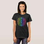 Rainbow Mandala Rosette Flower Geometry Yoga Vibe  T-shirt (Voorkant volledig)