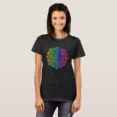 Rainbow Mandala Rosette Flower Geometry Yoga Vibe  T-shirt (Voorkant volledig)