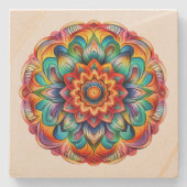 Rainbow Mandala Stenen Onderzetter (Voorkant)