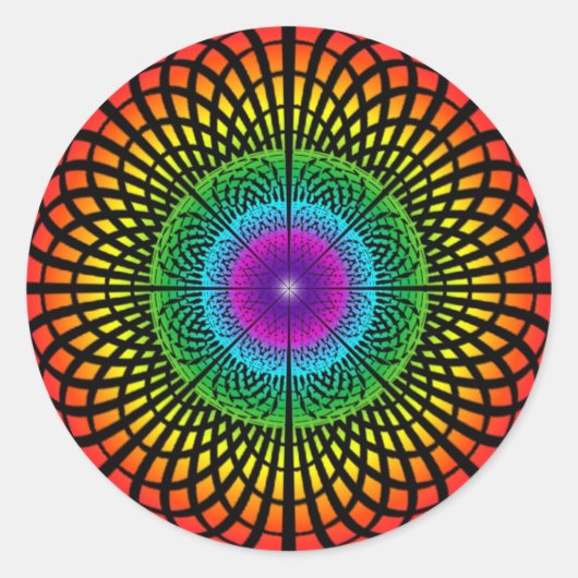 Rainbow Mandala Sticker (Voorkant)
