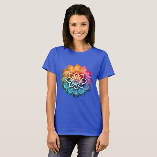 Rainbow mandala t-shirt (Voorkant volledig)