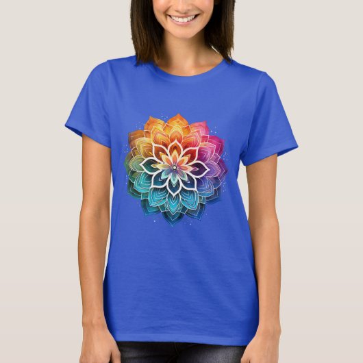 Rainbow mandala t-shirt (Voorkant)