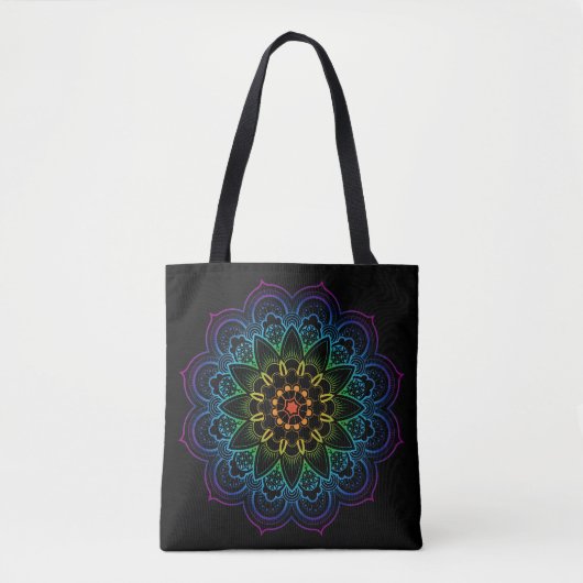 Rainbow mandala tote bag (Voorkant)