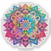 Rainbow Mandala vinyl sticker (Voorkant)