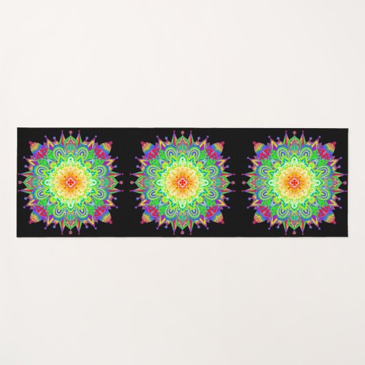 Rainbow Mandala Yoga Mat (Voorkant (horizontaal))